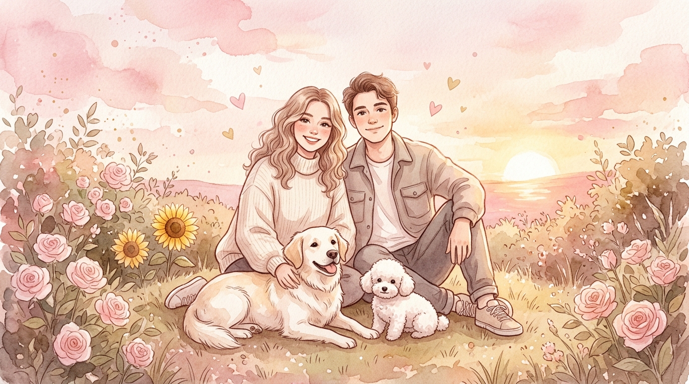 Ilustración de nuestra amistad con Boris y Shadow